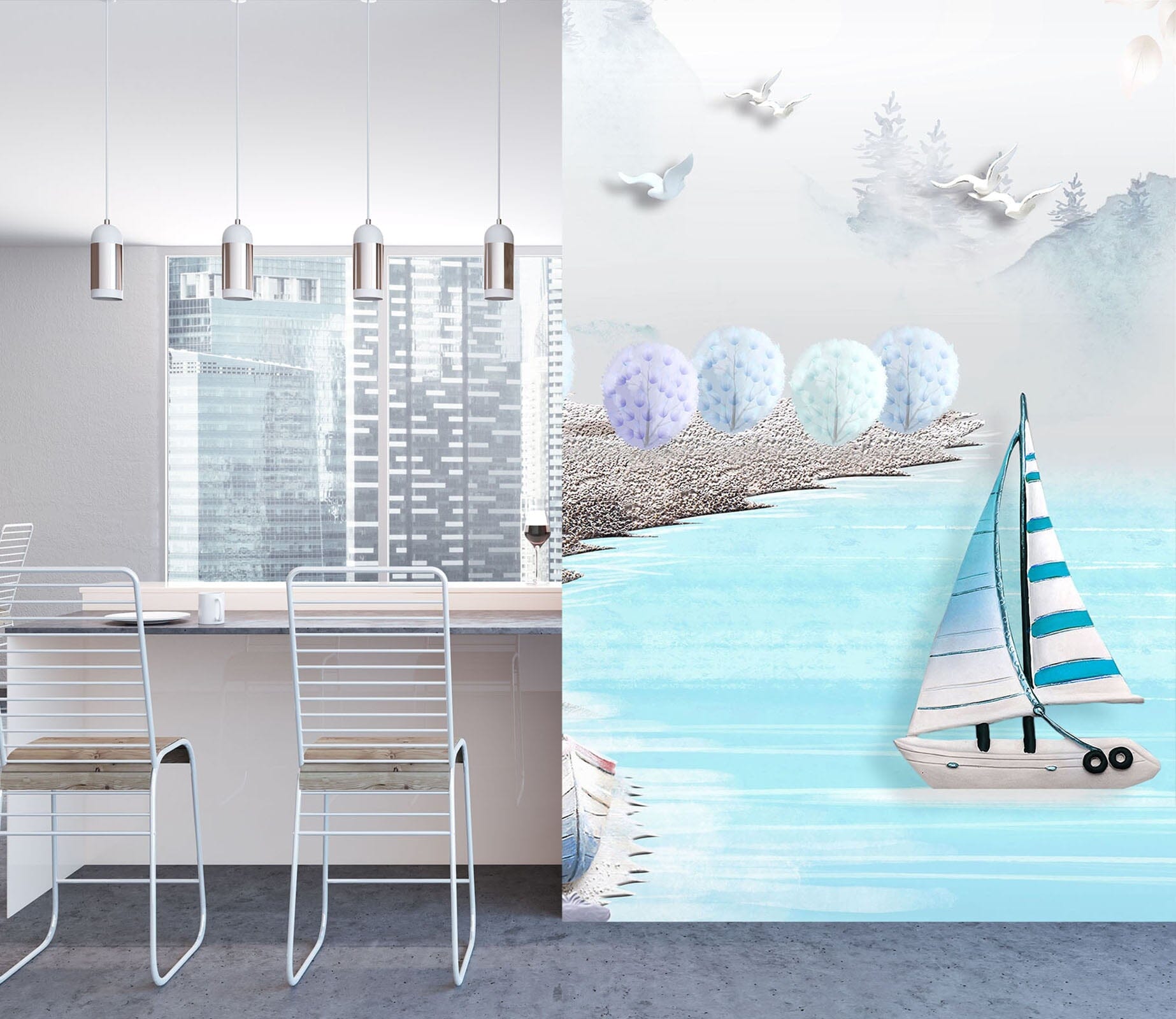 3D Sea Sailing 1825 Wall Murals Wallpaper AJ Wallpaper 2 