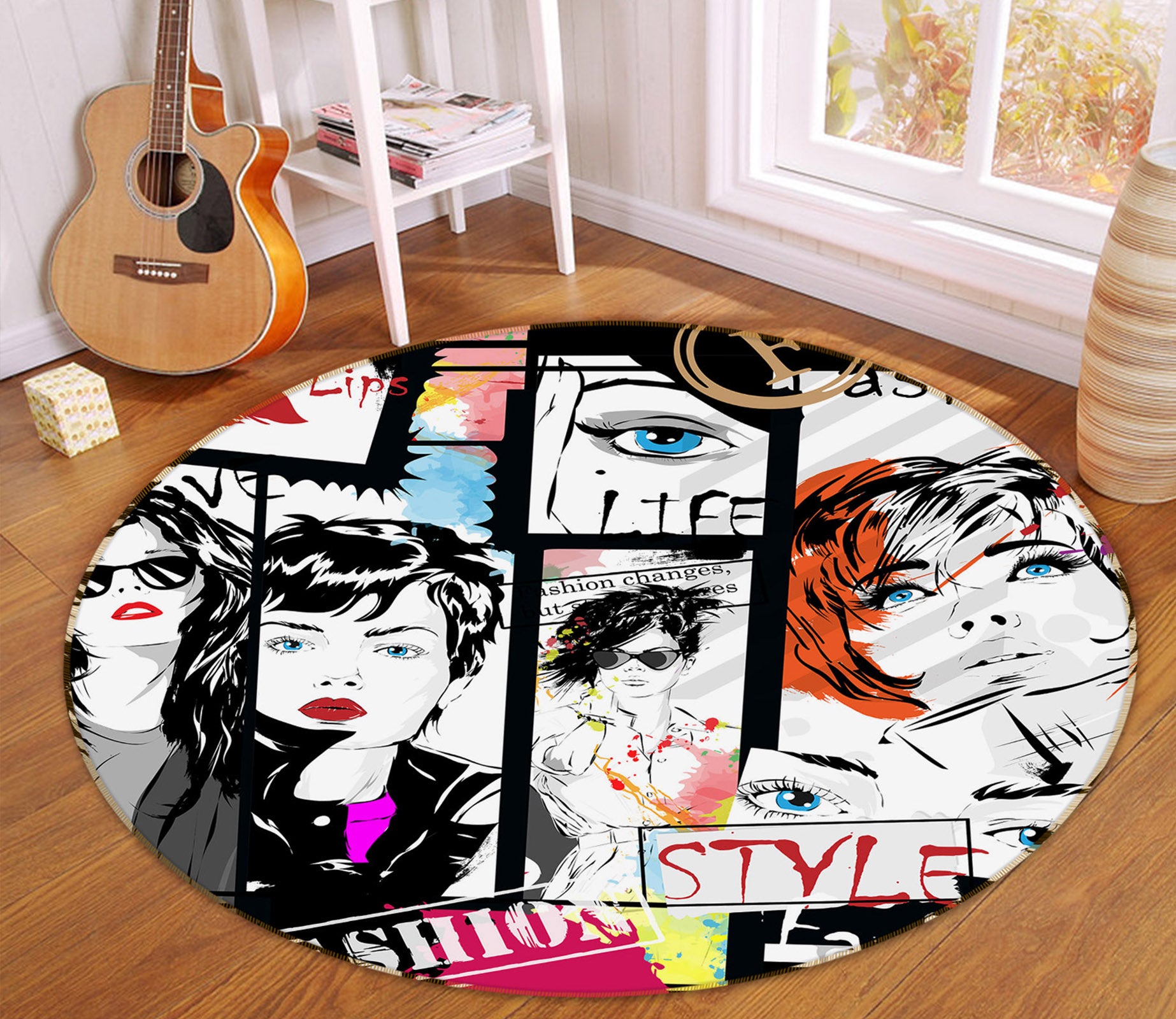 3D Beauty 36235 Round Non Slip Rug Mat