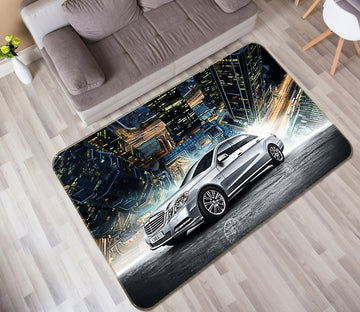 3D Silver Car 42018 Vehicle Non Slip Rug Mat