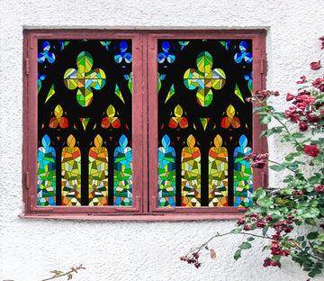 3D Color Graphics 384 Window Film Print Sticker Cling Stained Glass UV Block