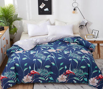 3D Leaf Flamingo 2046 Bed Pillowcases Quilt