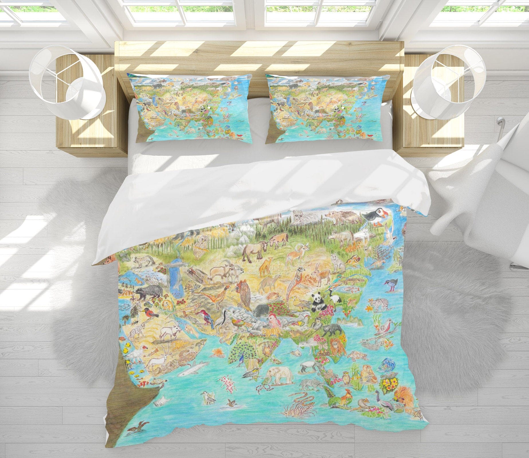 3D Animal World 021 Michael Sewell Bedding Bed Pillowcases Quilt Quiet Covers AJ Creativity Home 