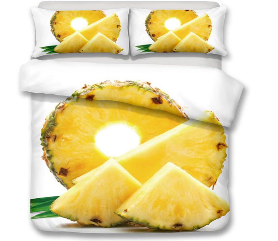 3D Pineapple Chunks 6094 Bed Pillowcases Quilt