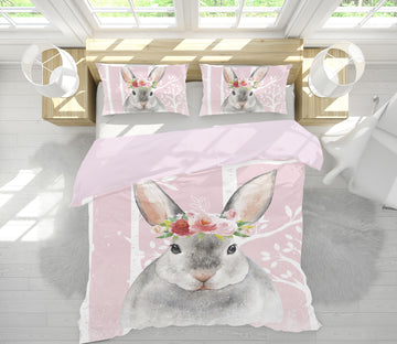 3D Pink Bottom Rabbit 18123 Uta Naumann Bedding Bed Pillowcases Quilt