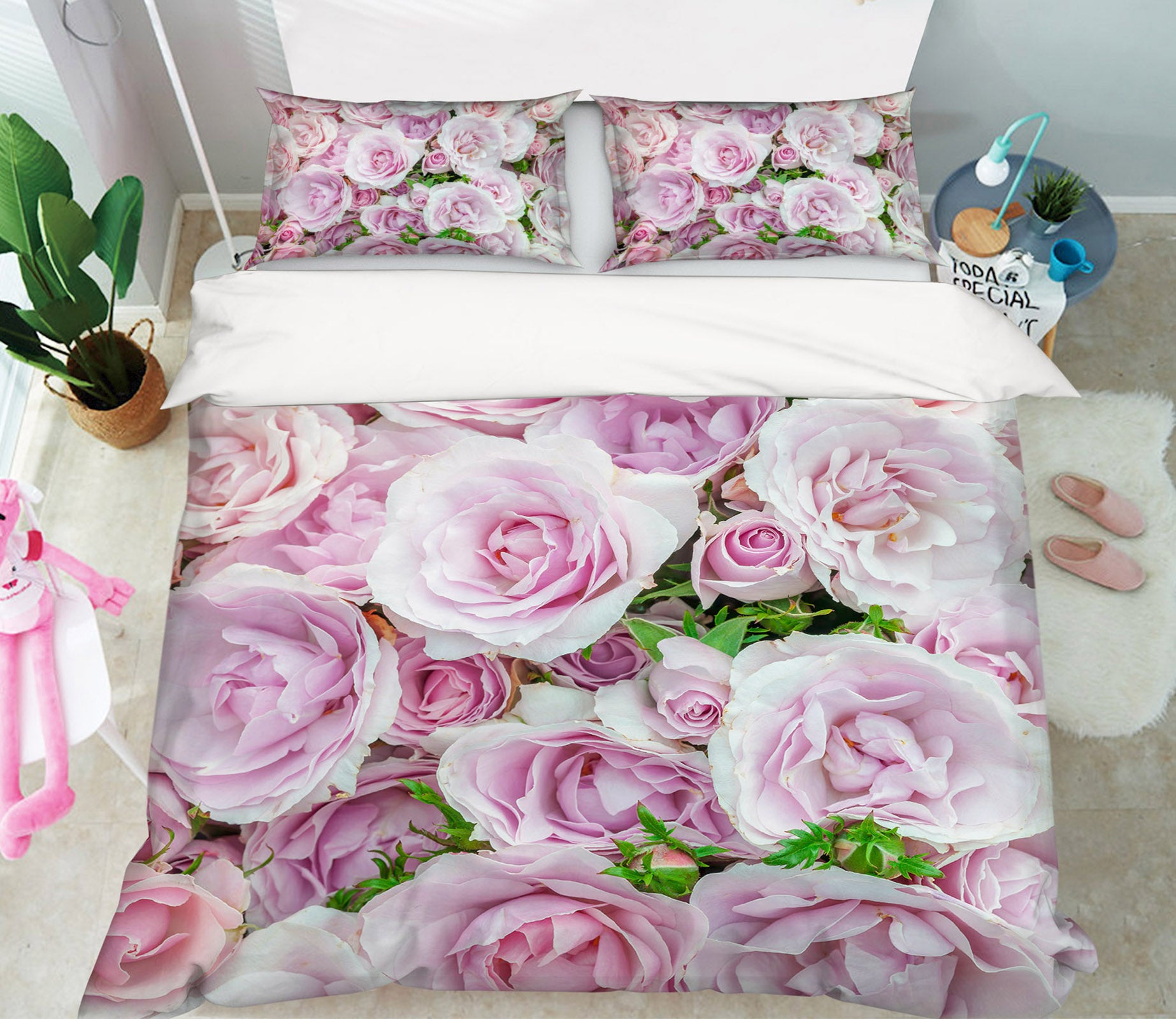 3D Pink Roses 7122 Assaf Frank Bedding Bed Pillowcases Quilt Cover Duvet Cover
