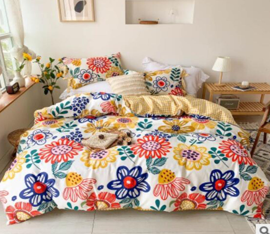 3D Colored Flowers 50058 Bed Pillowcases Quilt