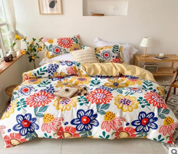 3D Colored Flowers 50058 Bed Pillowcases Quilt
