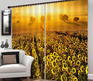 3D Sunflower Estate 843 Curtains Drapes Wallpaper AJ Wallpaper 