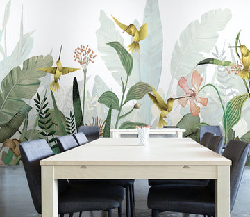 3D Yellow Bird Flower WG273 Wall Murals