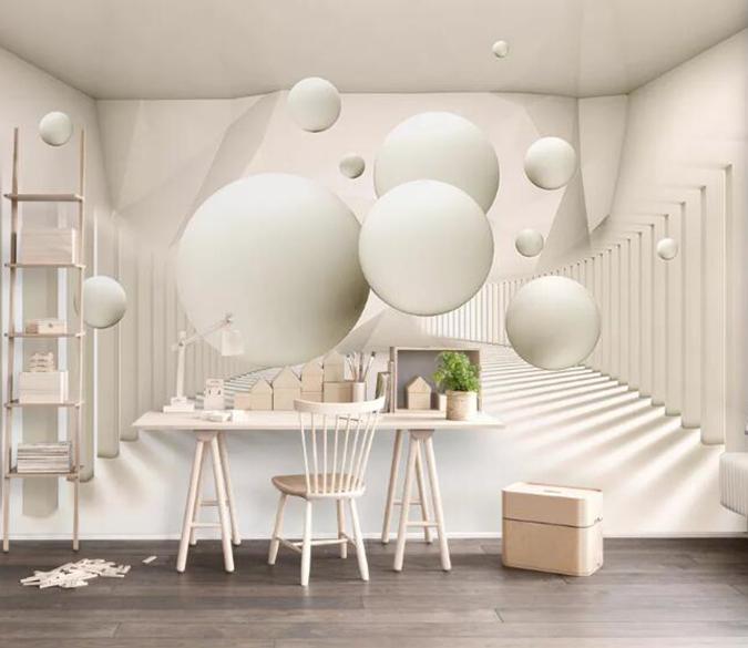 3D White Ball 1179 Wall Murals Wallpaper AJ Wallpaper 2 