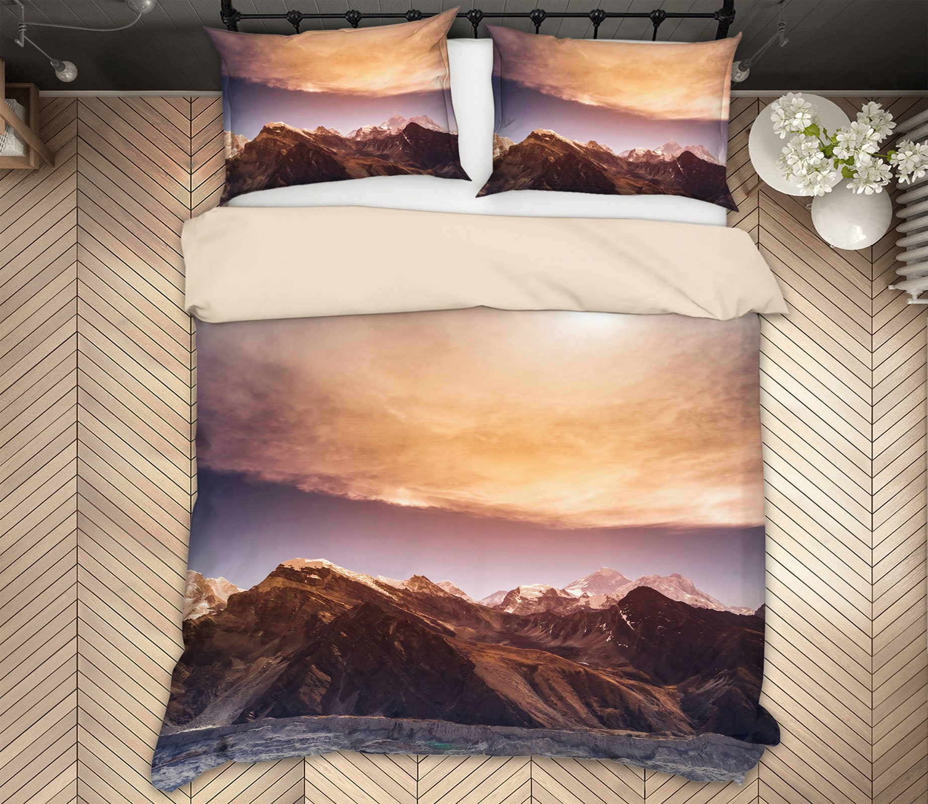 3D Mountains 63169 Bed Pillowcases Quilt
