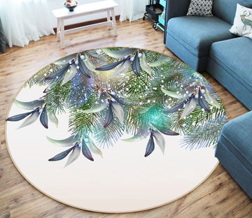 3D Leaves 29049 Round Non Slip Rug Mat