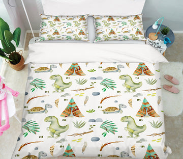 3D Dinosaur Turtle 61049 Bed Pillowcases Quilt