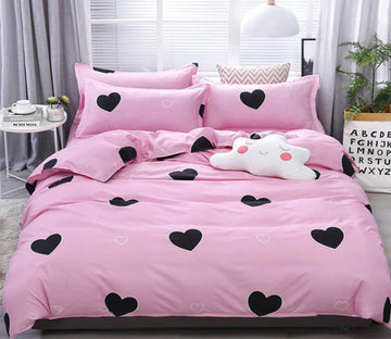 3D Black Love 12048 Bed Pillowcases Quilt