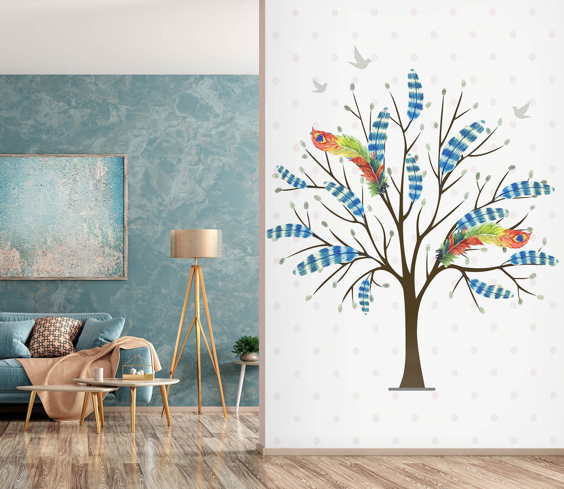 3D Colored Tree 055 Wall Murals Wallpaper AJ Wallpaper 2 
