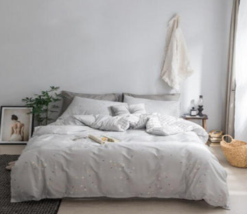 3D Light Grey 14156 Bed Pillowcases Quilt