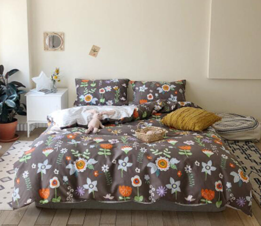 3D Brown Background Flowers 30062 Bed Pillowcases Quilt