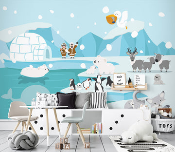 3D Glacier Polar Bear 58181 Wall Murals