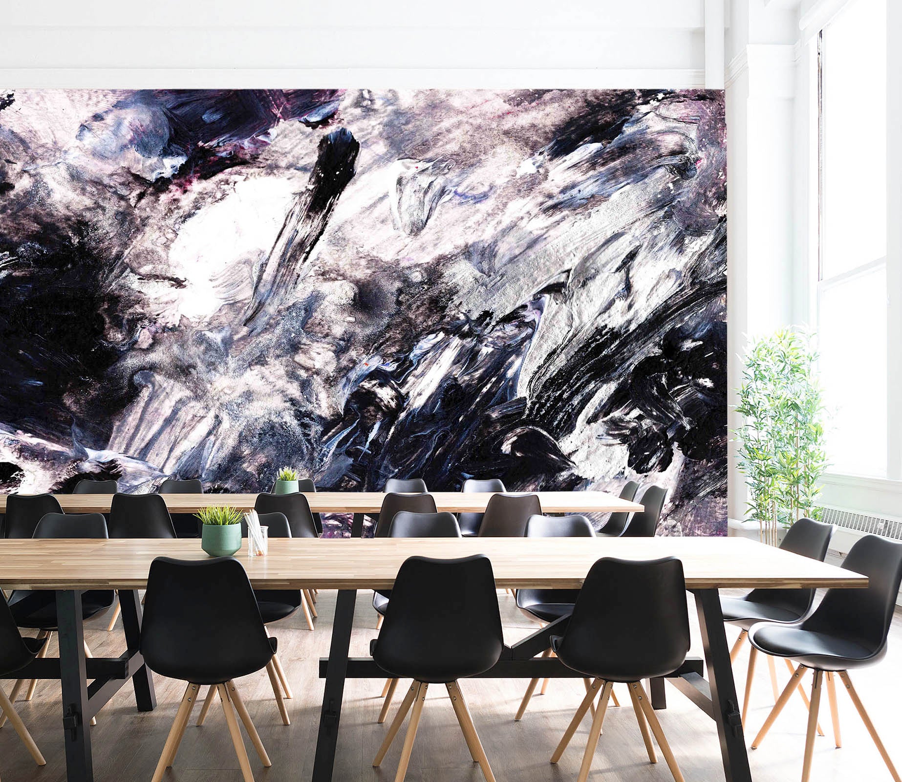 3D Black & White Paint 098 Wall Murals