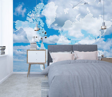3D Clouds Pattern 2140 World Map Wall Murals Wallpaper AJ Wallpaper 2 