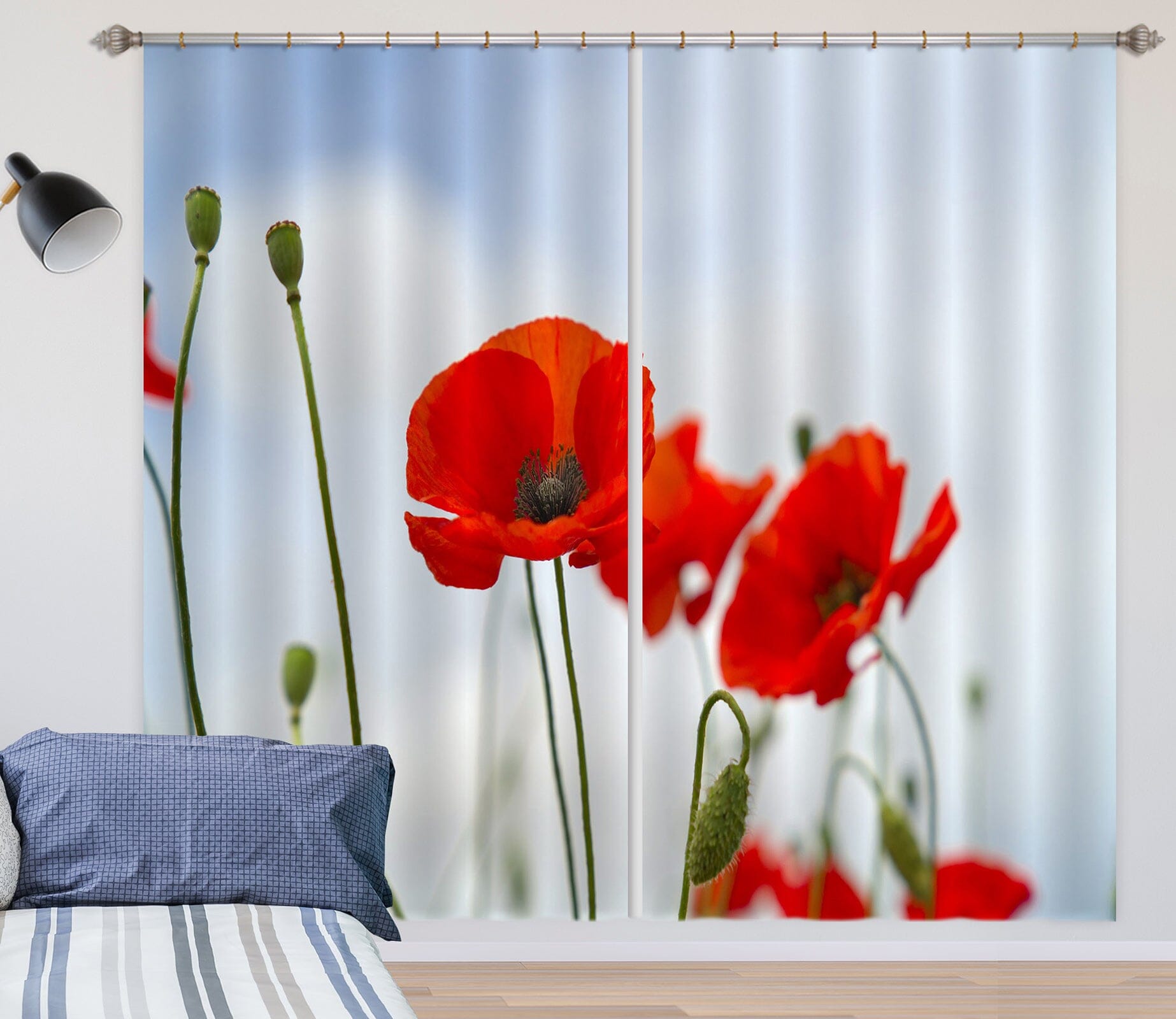 3D Red Flowers 183 Marco Carmassi Curtain Curtains Drapes Curtains AJ Creativity Home 