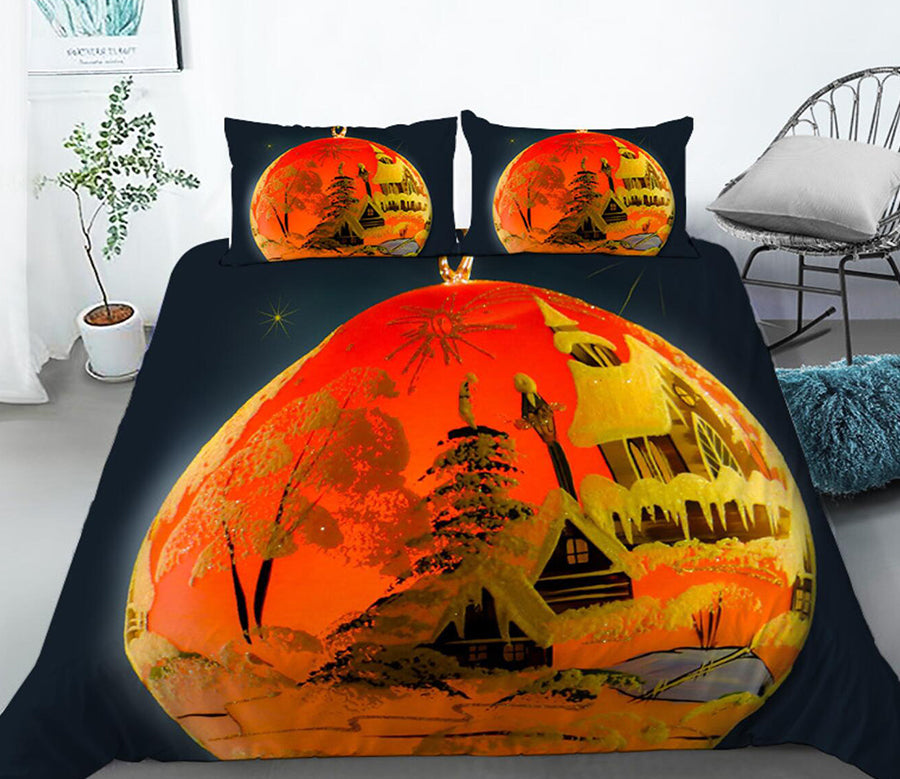 3D House Tree 46034 Christmas Quilt Duvet Cover Xmas Bed Pillowcases