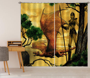 3D Trees Dragon 7222 Ciruelo Curtain Curtains Drapes