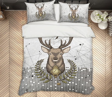 3D Deer Head 12085 Bed Pillowcases Quilt