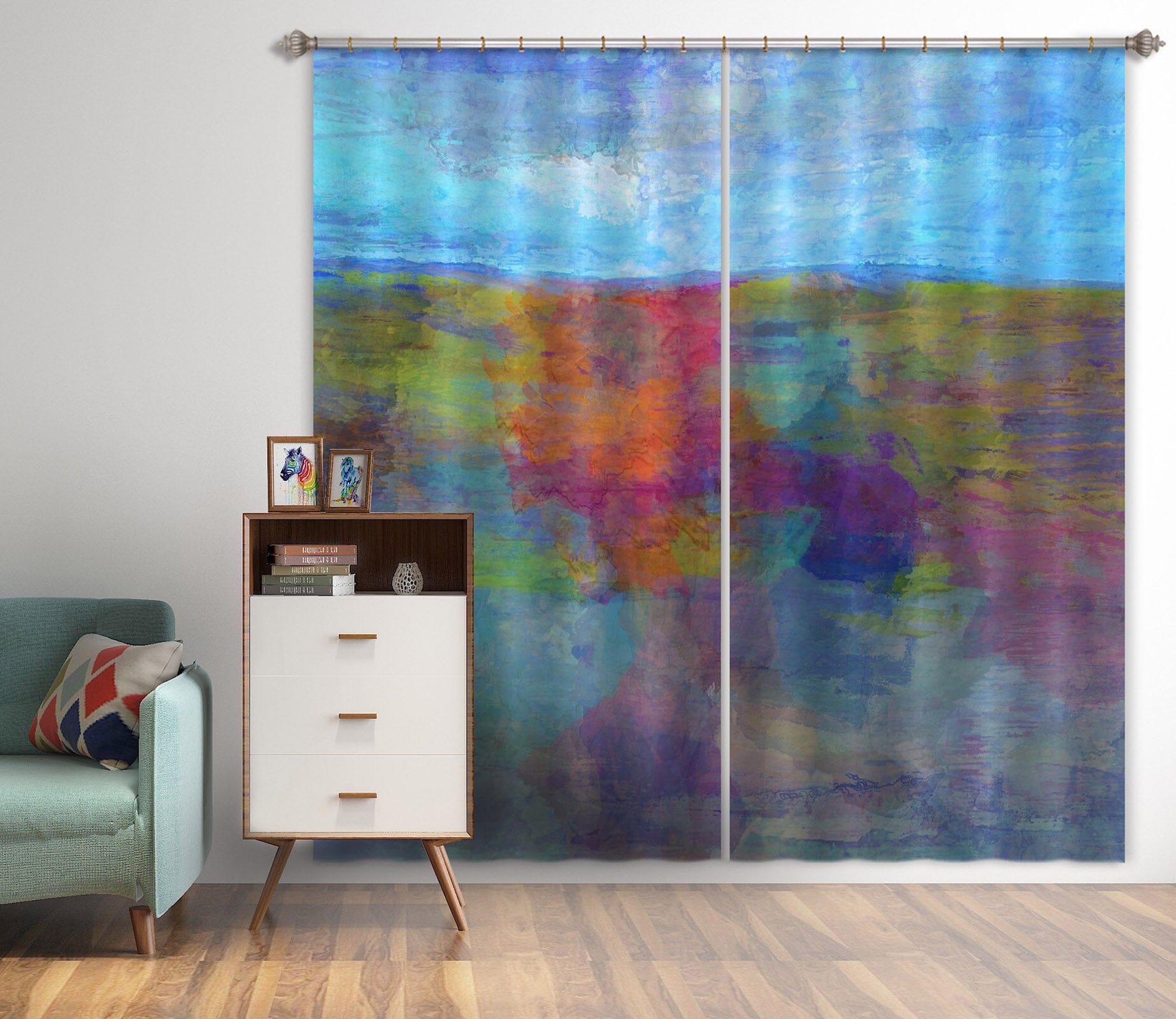 3D Colored Grassland 054 Michael Tienhaara Curtain Curtains Drapes Curtains AJ Creativity Home 