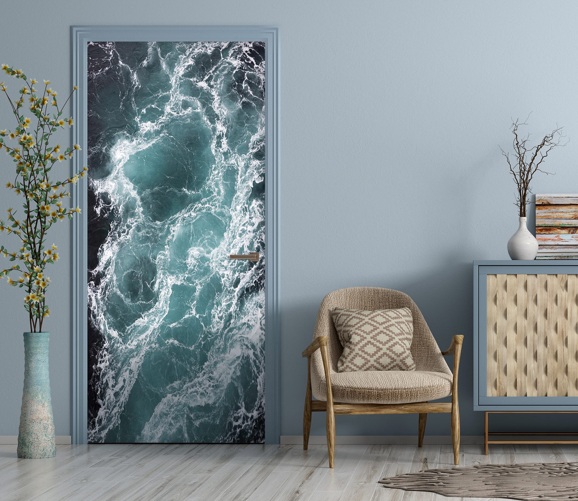 3D Waves 24096 Door Mural