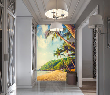 3D Beach Coconut Tree 109 Wall Murals Wallpaper AJ Wallpaper 2 