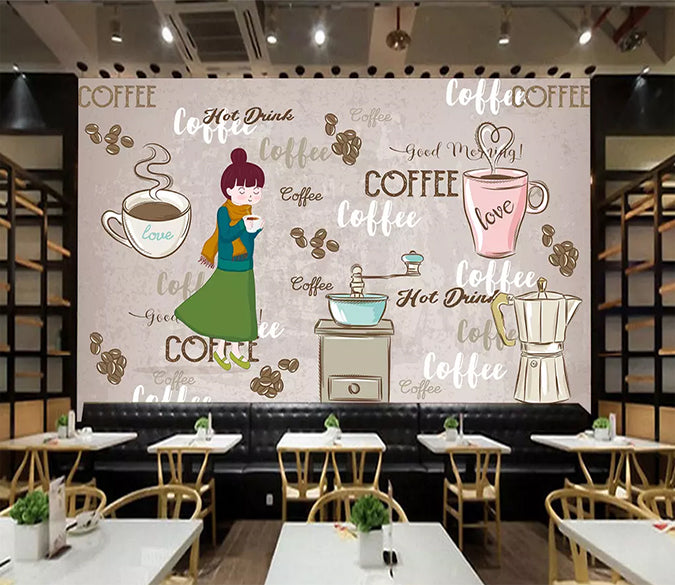 3D Drink Coffee 1338 Wall Murals Wallpaper AJ Wallpaper 2 