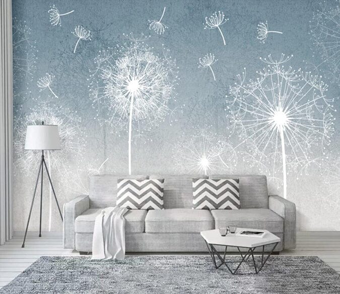 3D White Dandelion 2747 Wall Murals Wallpaper AJ Wallpaper 2 