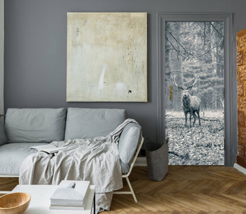 3D Grey Tree Deer 106191 Assaf Frank Door Mural