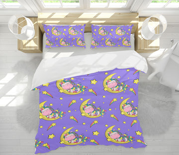 3D Moon Stars Unicorn 60257 Bed Pillowcases Quilt