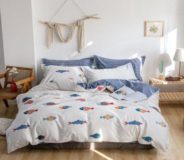 3D Color Fish 4131 Bed Pillowcases Quilt