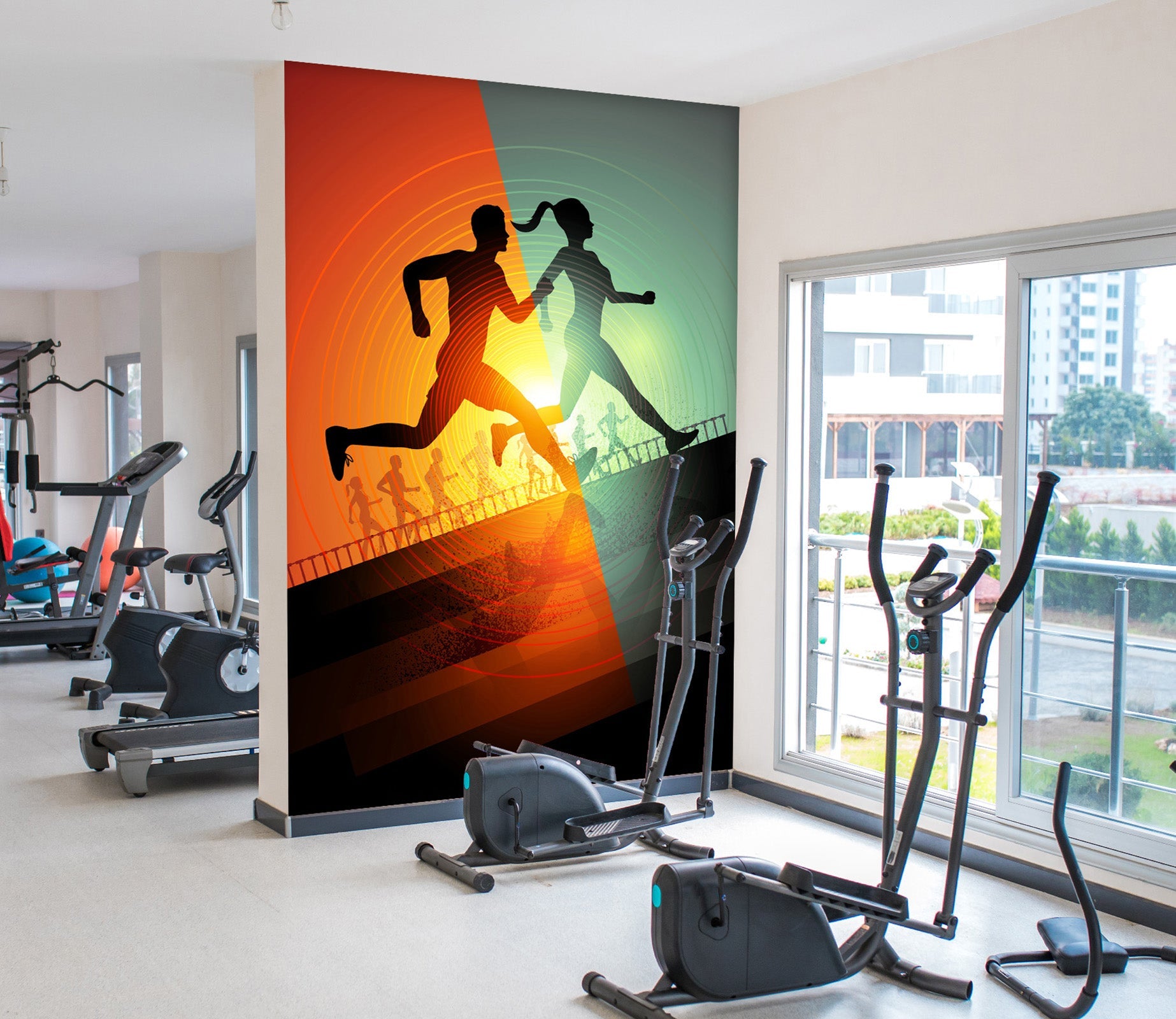 3D Running For Two 063 Wall Murals Wallpaper AJ Wallpaper 2 