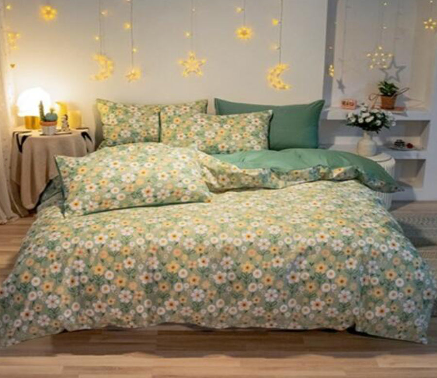 3D Green Flowers 40297 Bed Pillowcases Quilt