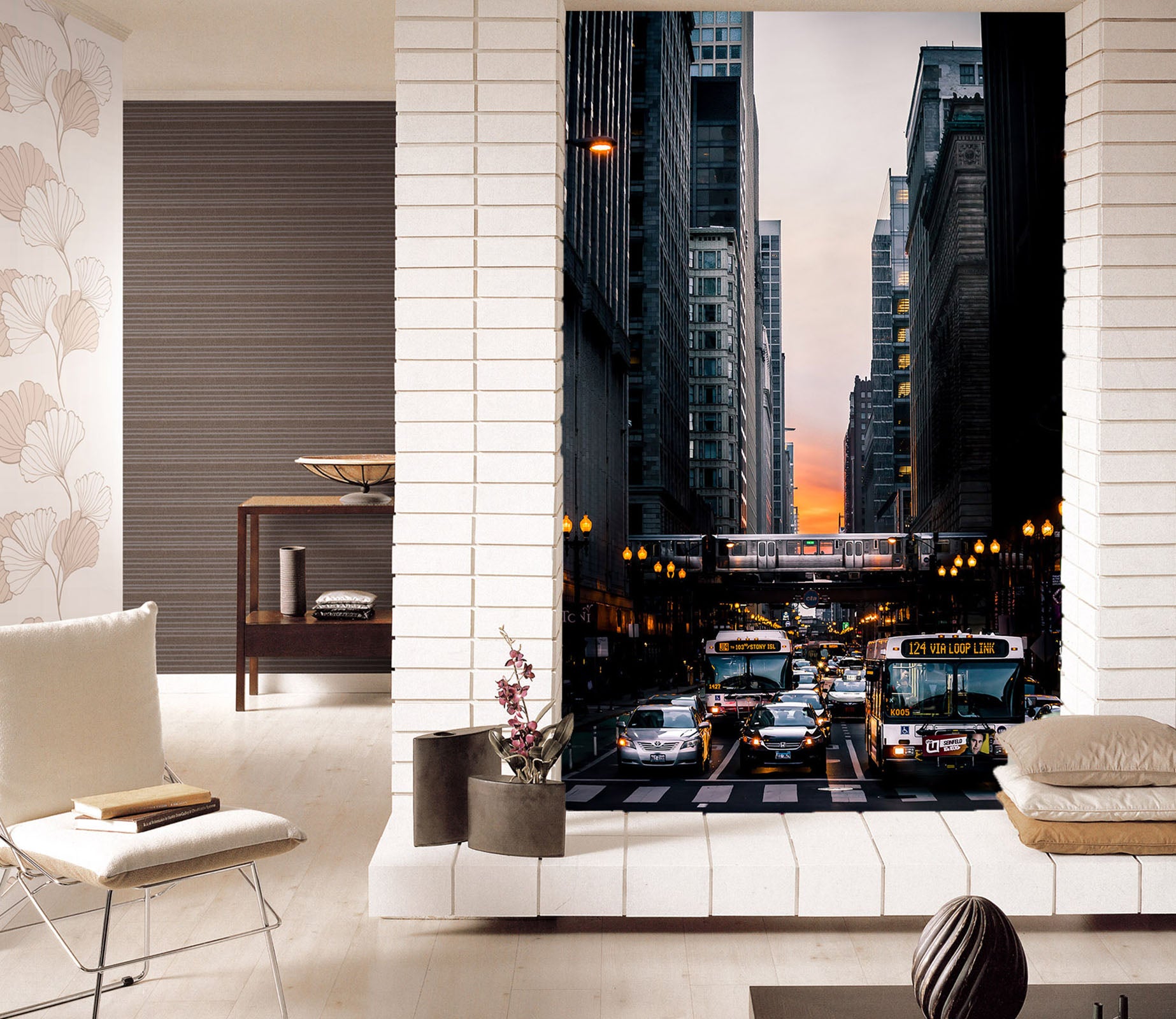 3D Chicago Traffic 430 Vehicle Wall Murals
