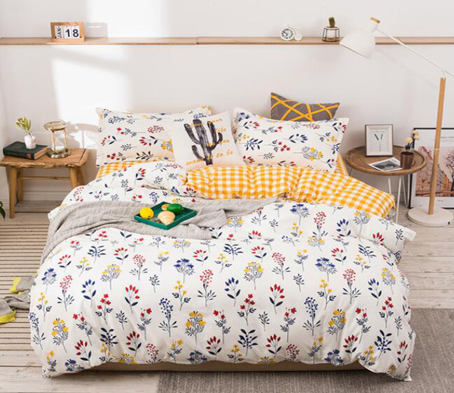 3D Yellow Floral 13103 Bed Pillowcases Quilt