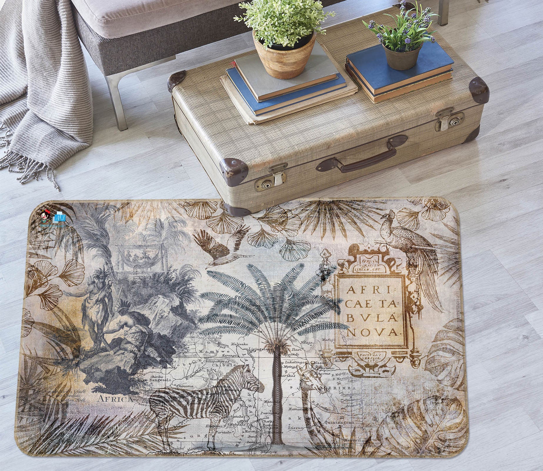 3D Forest Animal Zebra Pattern 83001 Andrea haase Rug Non Slip Rug Mat