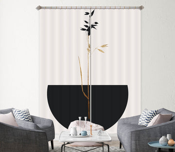 3D Black Bamboo Leaves 1096 Boris Draschoff Curtain Curtains Drapes