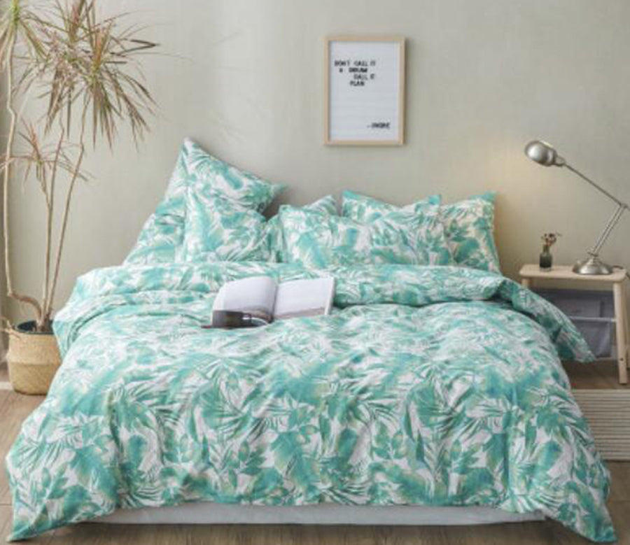 3D Green Leaves 15179 Bed Pillowcases Quilt