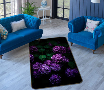 3D Purple Flower Ball 84186 Noirblanc777 Rug Non Slip Rug Mat