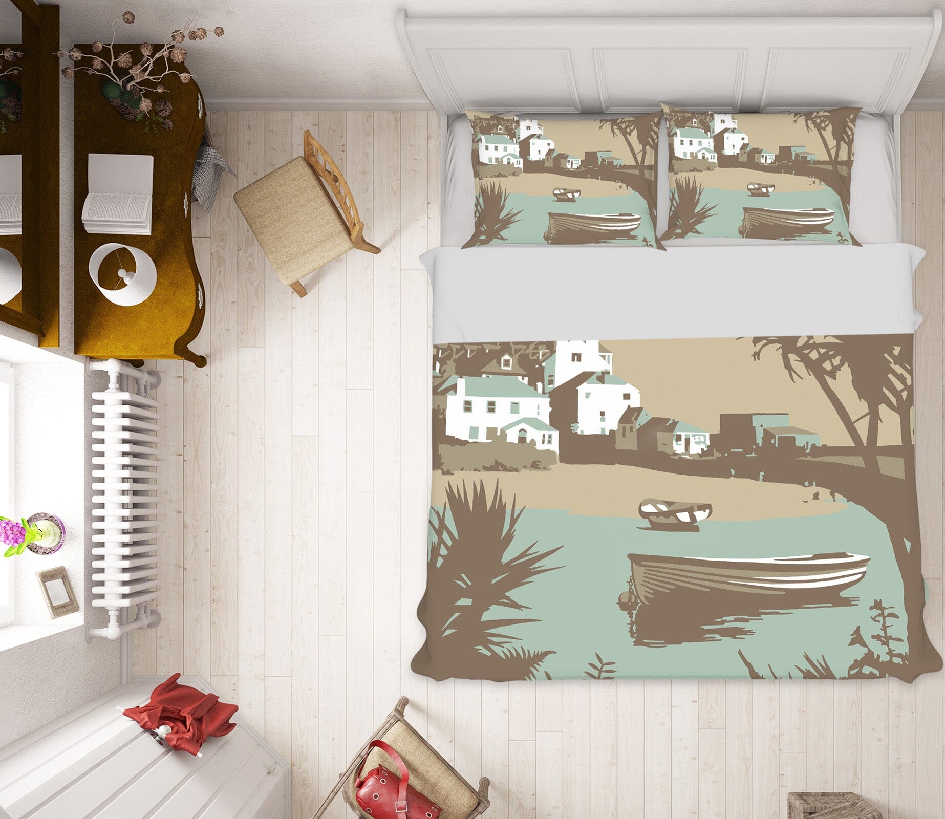 3D River Boat 2065 Steve Read Bedding Bed Pillowcases Quilt Quiet Covers AJ Creativity Home 