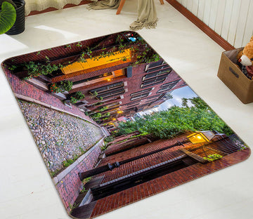 3D Red Brick Street 66055 Non Slip Rug Mat