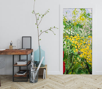 3D Yellow Floral Bush 9415 Allan P. Friedlander Door Mural