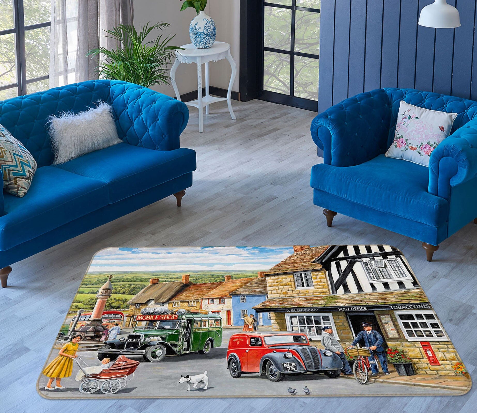 3D The Post Office 1115 Trevor Mitchell Rug Non Slip Rug Mat Mat AJ Creativity Home 