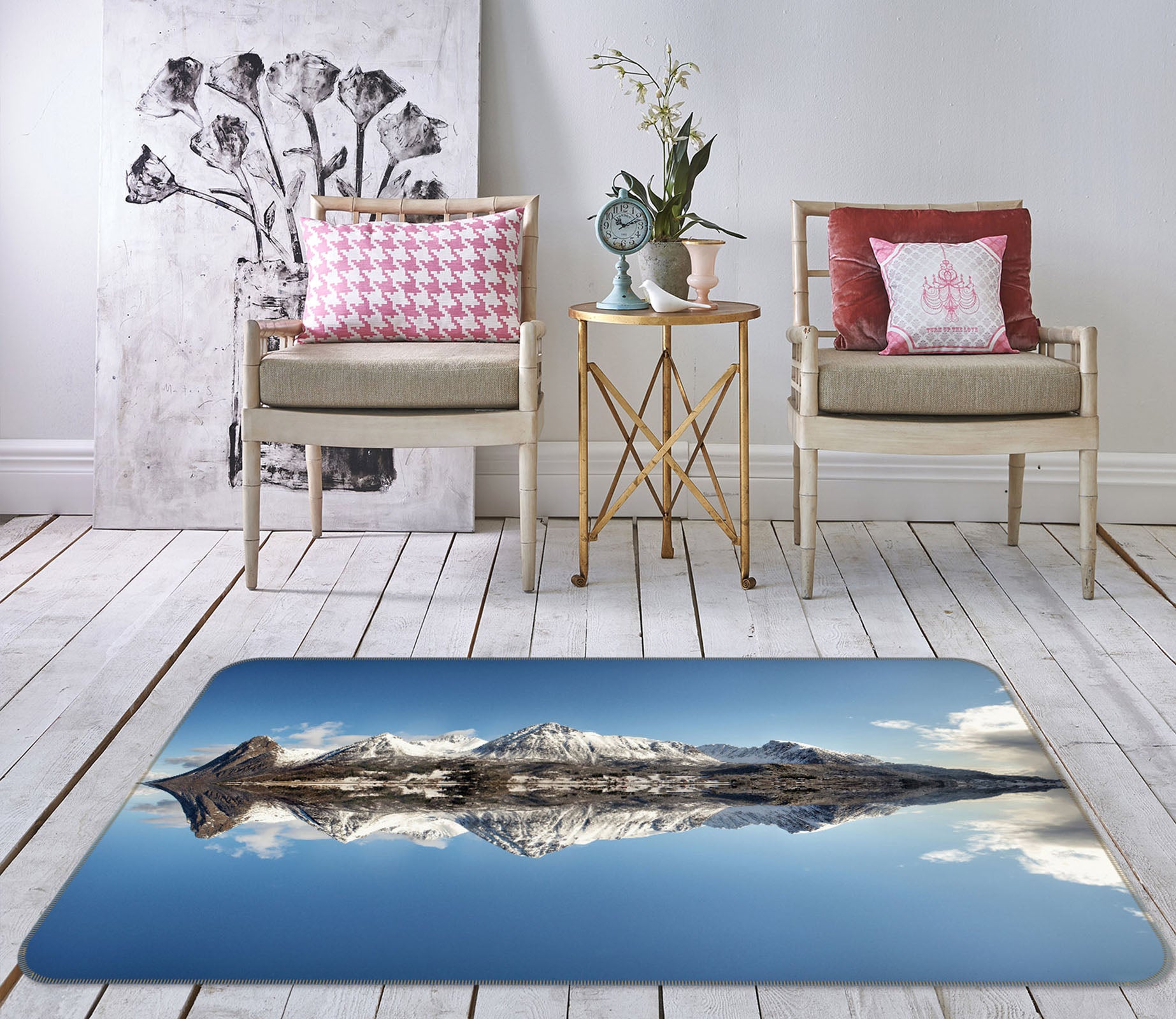 3D Mountain Lake 35146 Non Slip Rug Mat