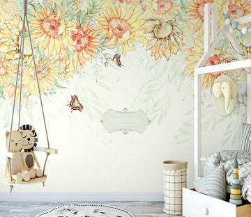 3D Painted Sunflower WG071 Wall Murals Wallpaper AJ Wallpaper 2 